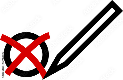 Icon politische Wahlen / Briefwahl / Stimmzettel / Wahlurne / Abstimmung