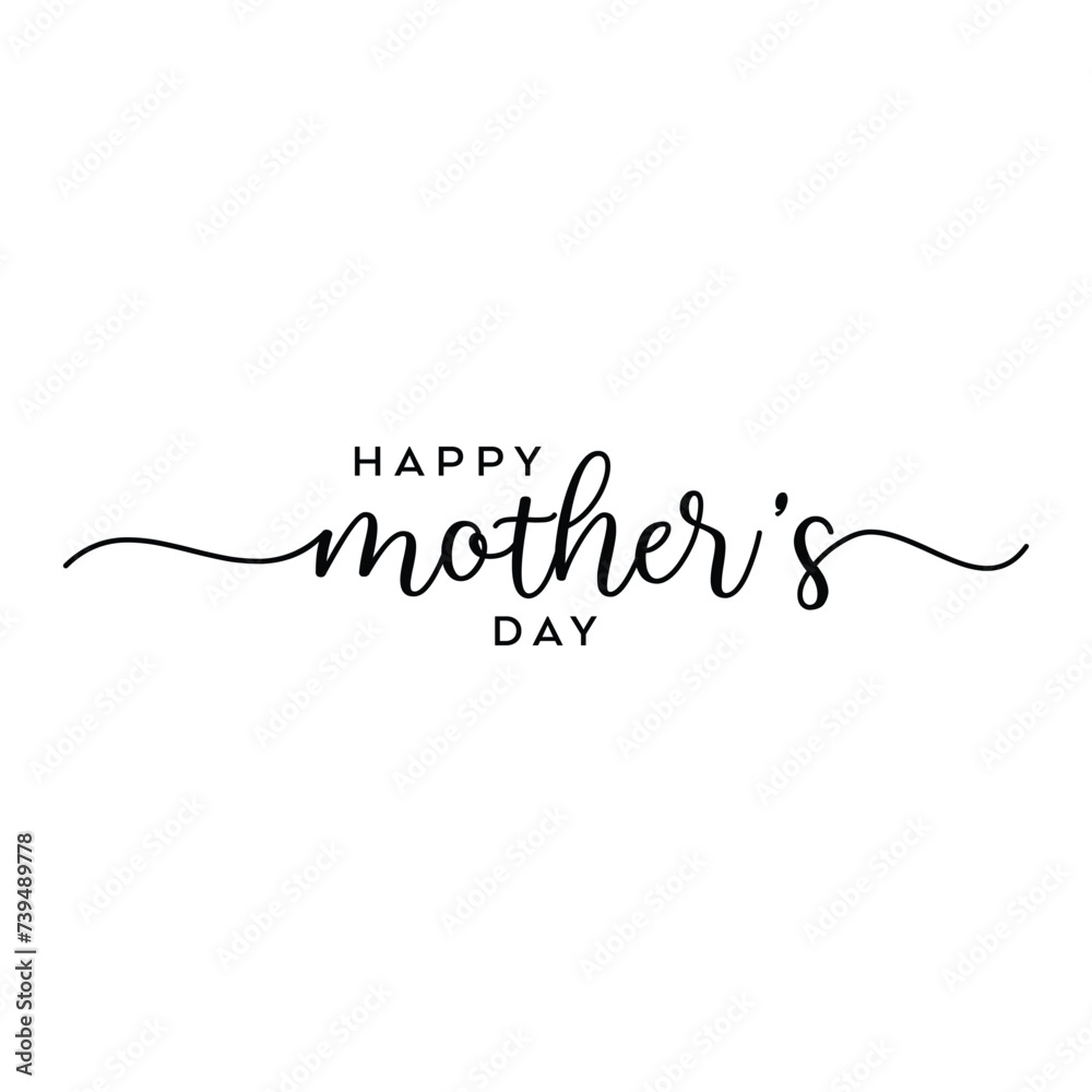 Vector happy mother day hand lettering design calligraphy vector Stock ...