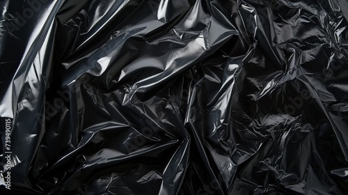 black cellophane polyethylene background.