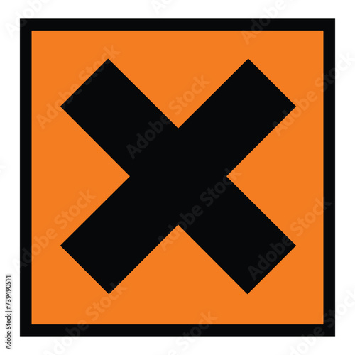 European hazard symbol irritant, harmful, vector illustration