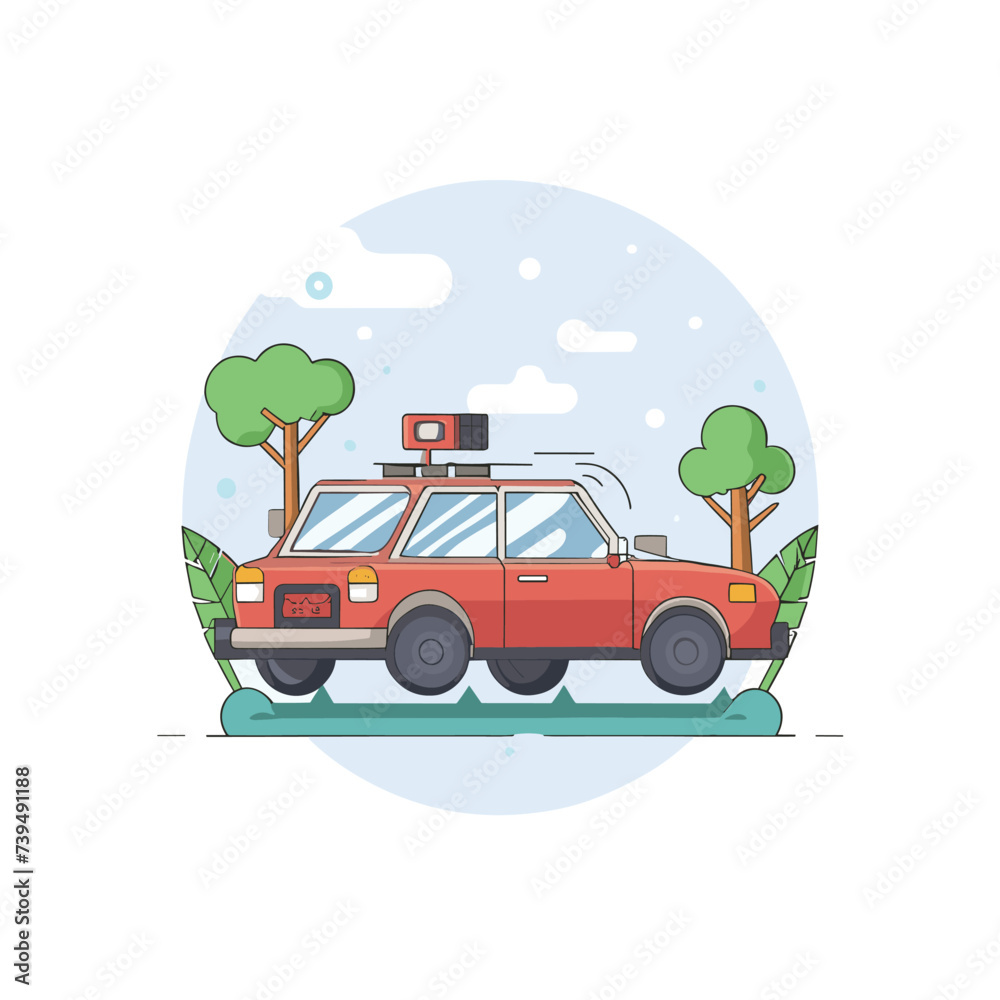 Vehicle flat style vector illustration