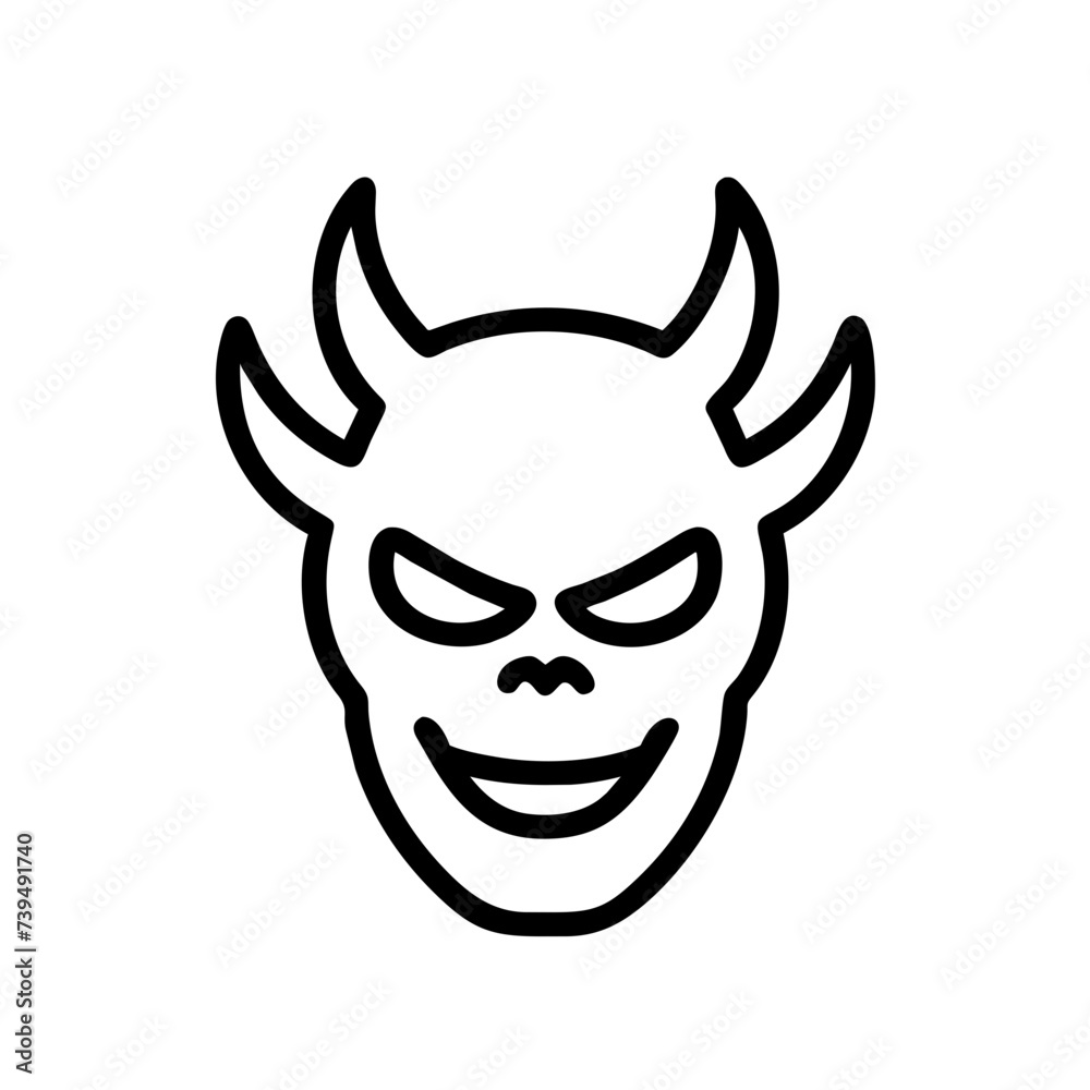Naklejka premium Devil Icon: A Symbol of Mischief and Temptation