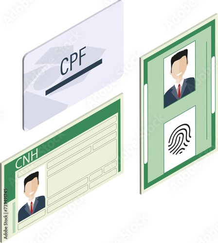 O documento de identidade oficial do brasil (RG), cadastro de pessoa física (CPF), Carteira nacional de habilitação (CNH) photo