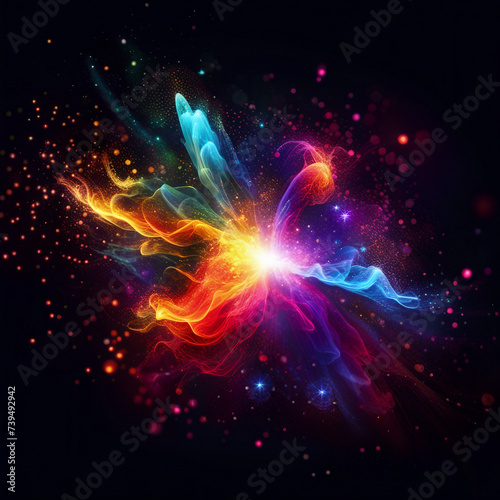 colorful blast energy illustration background © Rani