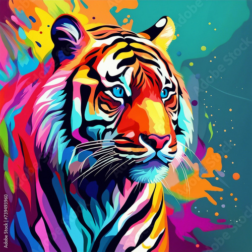 colorful tiger illustration background
