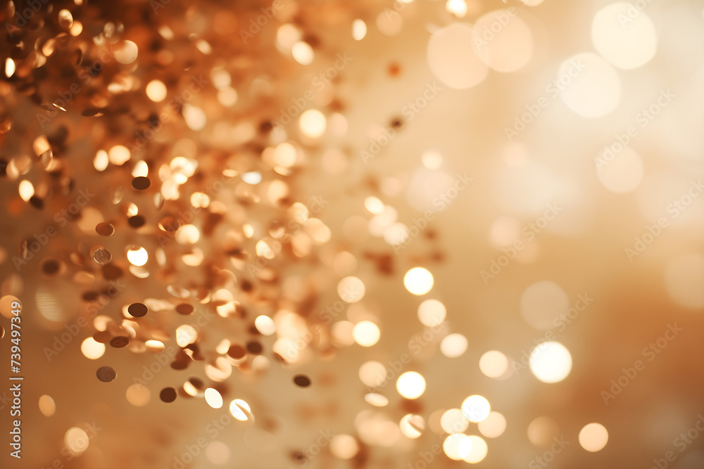 Abstract golden bokeh and glitter background. Blurred lights effect. Holiday celebration and festive concept. Image for wallpaper, poster, banner, greeting card. Abstract golden bokeh and glitter background. Blurred lights effect. Holiday celebration and festive concept. Image for wallpaper, poster, banner, greeting card.