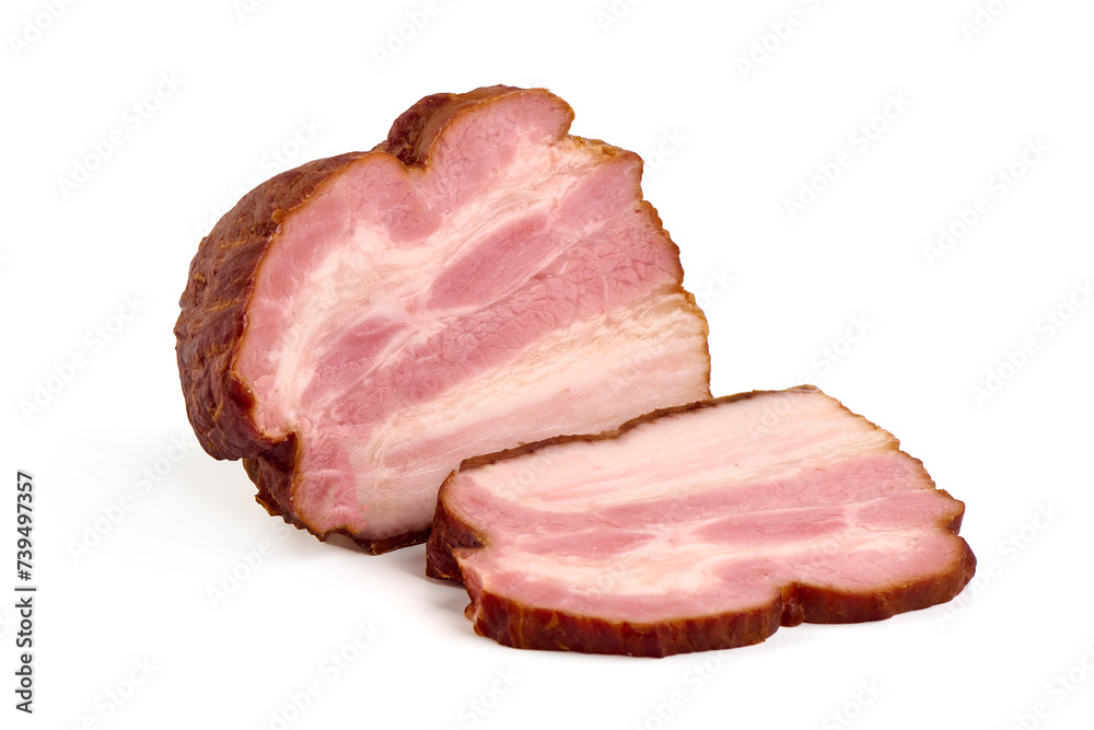 Cold smoked meat, isolated on white background. Cold smoked meat, isolated on white background.