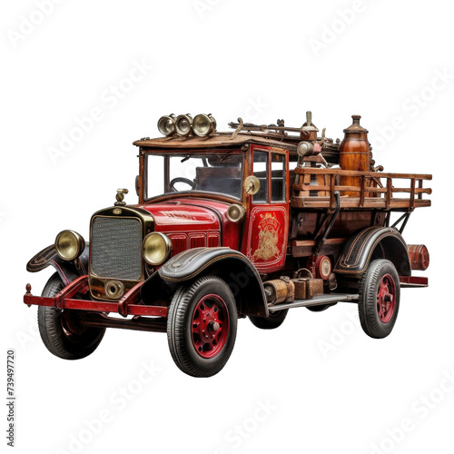 Old wooden Fire engine png