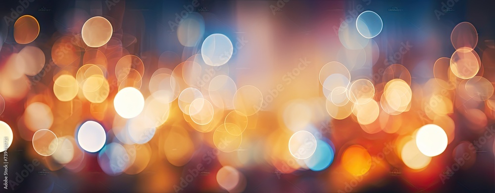 Fototapeta premium Abstract bokeh of Christmas festivity, filled with joy night light background