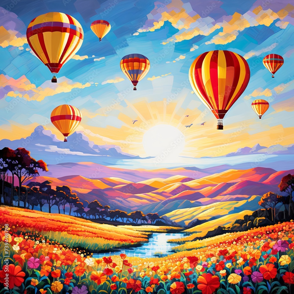 Obraz premium Hot Air Balloons Wallpaper
