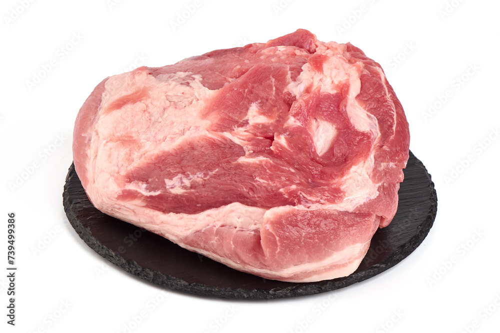 Raw pork ham, pork leg, isolated on white background. Raw pork ham, pork leg, isolated on white background.