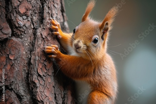 red squirrel on a branch