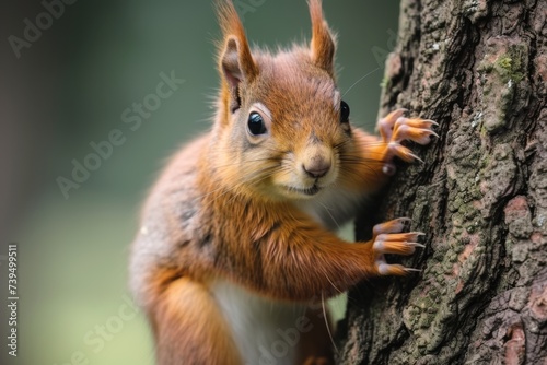 red squirrel on a branch