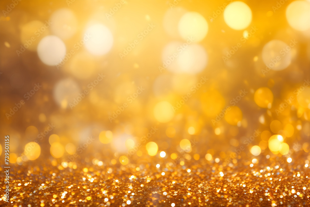 Abstract golden bokeh and glitter background. Blurred lights effect. Holiday celebration and festive concept. Image for wallpaper, poster, banner, greeting card. Abstract golden bokeh and glitter background. Blurred lights effect. Holiday celebration and festive concept. Image for wallpaper, poster, banner, greeting card.