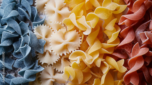 Multicolored pasta photo