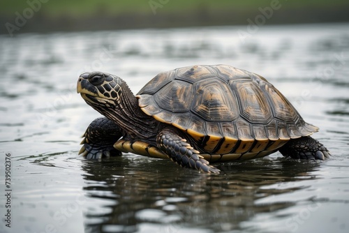 turtle on the water