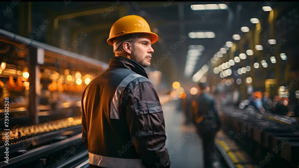 Factory worker in action: Industry and engineering Factory worker in action: Industry and engineering