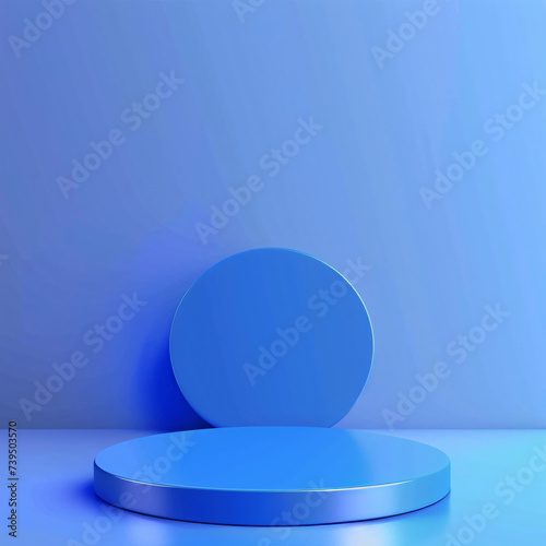 Podium on blue background, product display