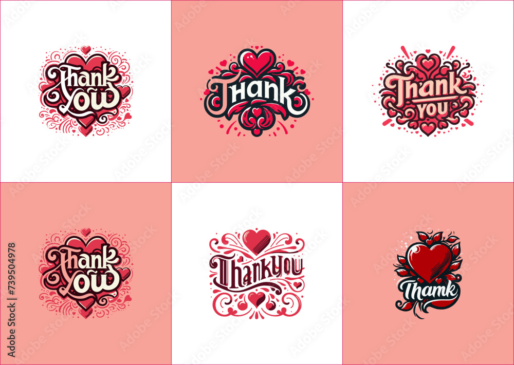 Thank You Titles with Red Hearts