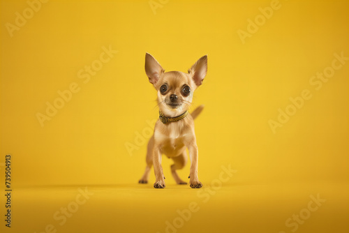 Golden Pups Charm: Adorable Chihuahua Graces Sunny Banner with Pure Joy and Playful Spirit © Dmitry