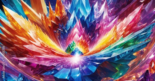 Abstract colorful crystals background. Impressive art. Fantastic mood. Treasure and natural beauty concept. Bright still photo illustration. photo