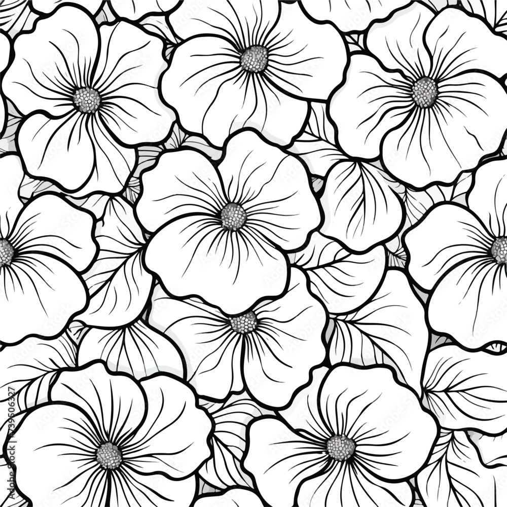 Seamles flowrs design flover background thick lin