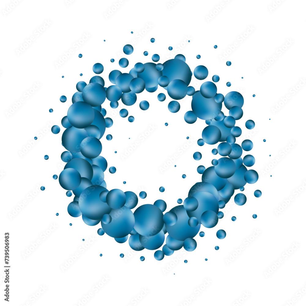 Obraz premium Abstract background. Vector photo frame. Blue balls. Eps 10