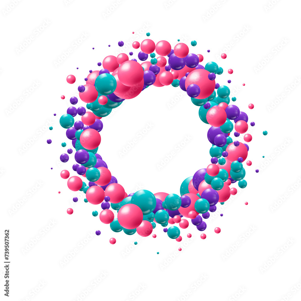 Obraz premium Abstract background. Vector photo frame. Colored balls. Eps 10