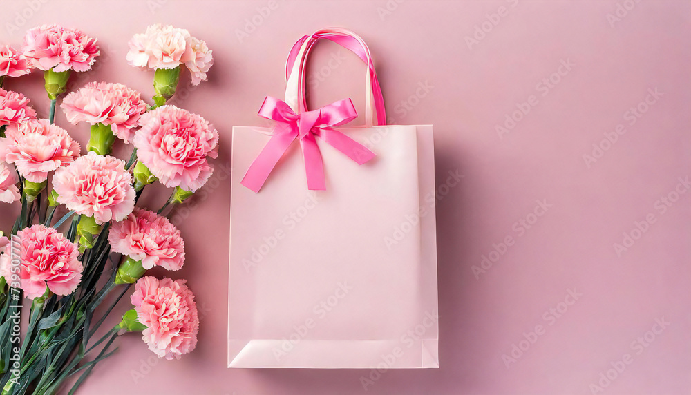 Image material of Mother's Day presents and carnations. Image material of Mother's Day presents and carnations.