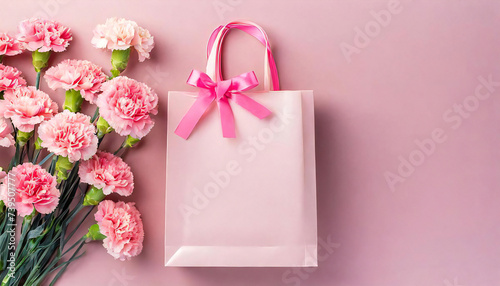 Image material of Mother's Day presents and carnations. © seven sheep