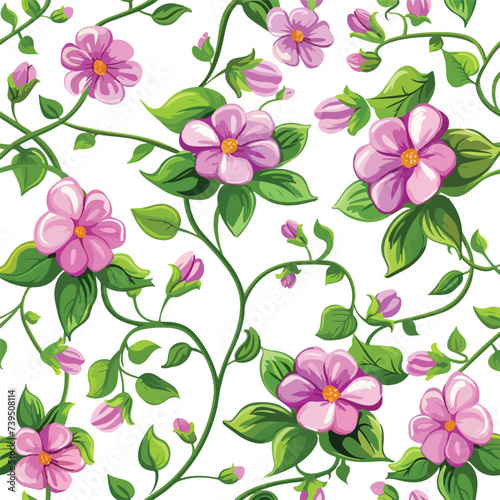 Seamles Vector Background Flowers Floral isolated