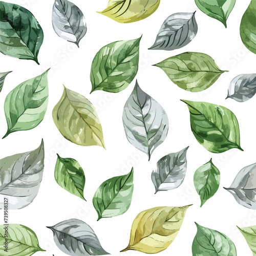 Seamles watercolor leaves fresh background. Can u