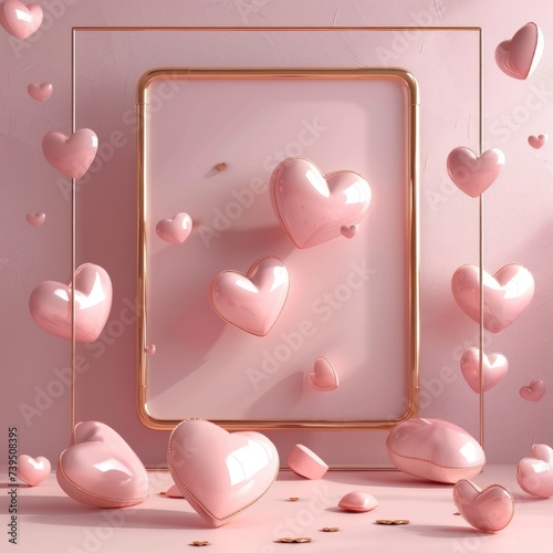 valentine's day poster template with large copy space for text