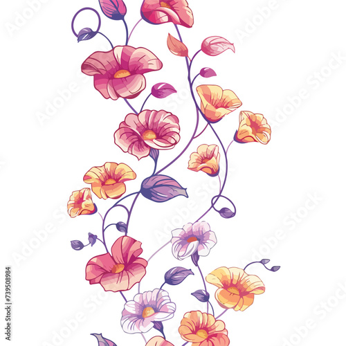 Seamles Vector Background Flowers Floral isolated