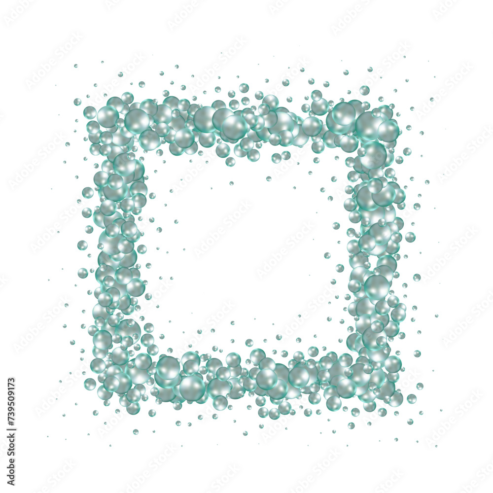 Obraz premium Abstract background. Vector photo frame. Blue balls. Eps 10