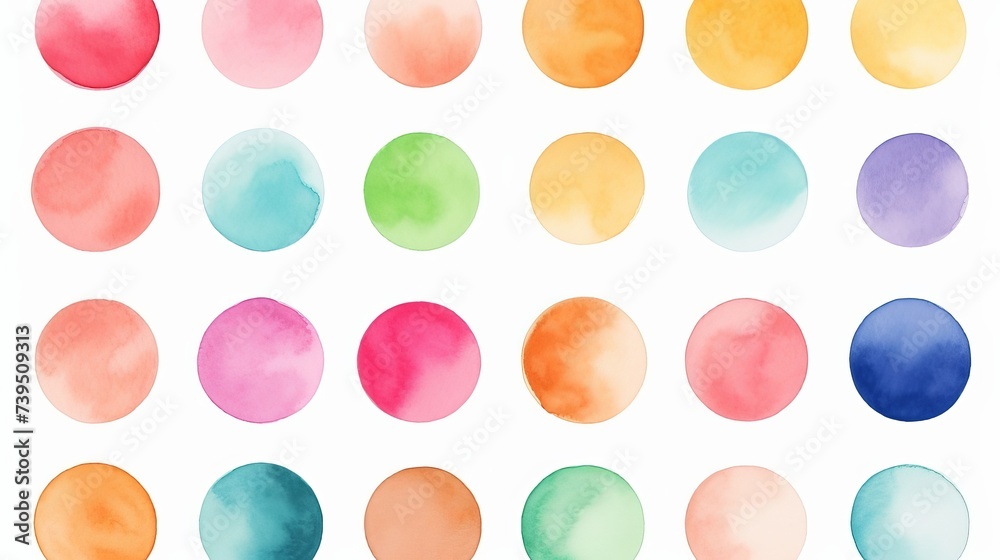 Watercolor hand painted circle shape design elements. Watercolor hand painted circle shape design elements.