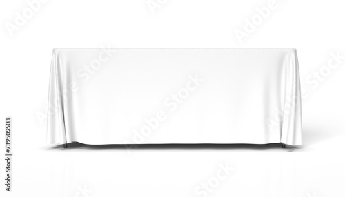 Tablecloth Runner for exhibition trade show Isolated with a transparent background for illustrations and mockups. Front View.