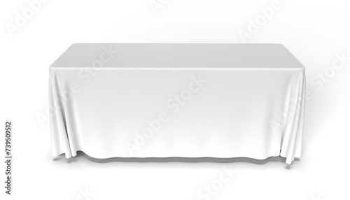 Tablecloth Runner for exhibition trade show Isolated with a transparent background for illustrations and mockups. Front Top View.