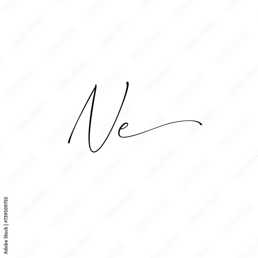A hand-drawn signature logo design template A hand-drawn signature logo design template