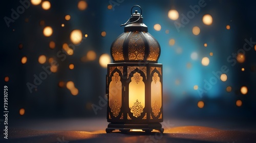 Ramadan Kareem background with arabic lantern. 3d rendering