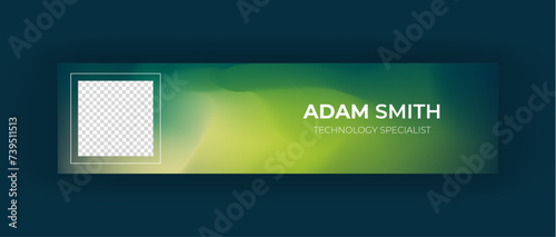 Modern technology smarter LinkedIn cover or banner design of liquid mesh vibrant and soft green yellow gradient smooth lighter color background