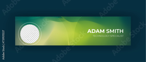 Modern technology smarter LinkedIn cover or banner design of liquid mesh vibrant and soft green yellow gradient smooth lighter color background