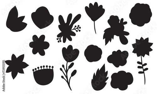 flower and leaves layout drawing vector, incredible floral leaves vector