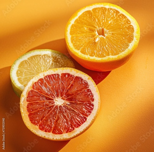 citrus fruit on a golden background