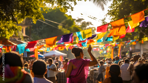 Celebration of Tradition and Culture: Vibrant Fiesta Scene in Local Community