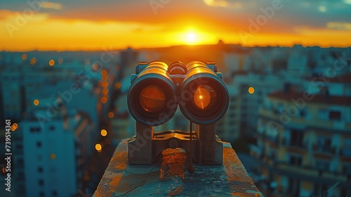 binocular on the top of building photo