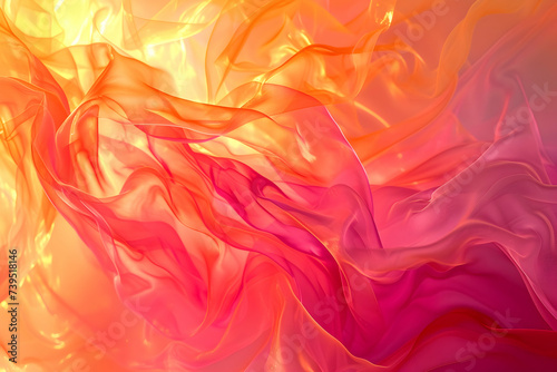 Fluid Harmony - Abstract Flowing Pattern in Pink and Orange Palette