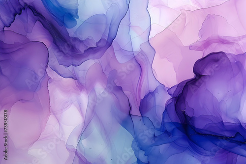 Purple and Blue Alcohol Ink Painting © Darya Pol