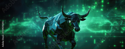 Finance bull market design. Bulls bussiness investment background.
