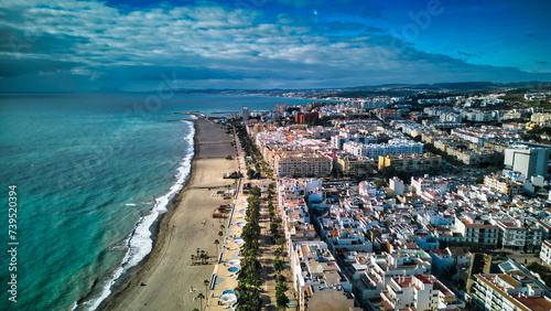 Aerial view of the seaside of Estepona, Spain